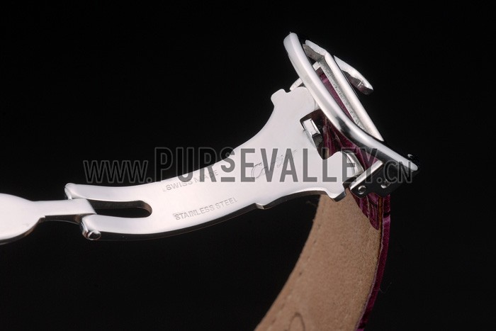 Cartier Ballon Bleu 38mm White Dial Stainless Steel Case Purple Leather Bracelet