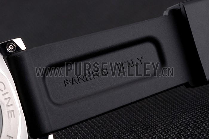 Panerai Luminor Power Reserve Black Hobnail Pattern Dial Stainless Stel Case Black Rubber Strap