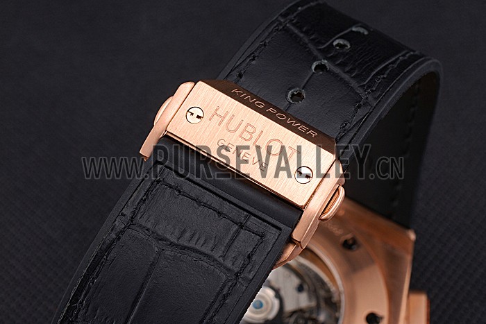 Swiss Hublot Big Bang Limited Edition Formula 1 India Black Dial Gold Case Black Leather Strap 62288