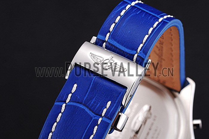 Breitling Bentley Mulliner Tourbillon Blue Dial Stainless Steel Case Blue Leather Strap 622726