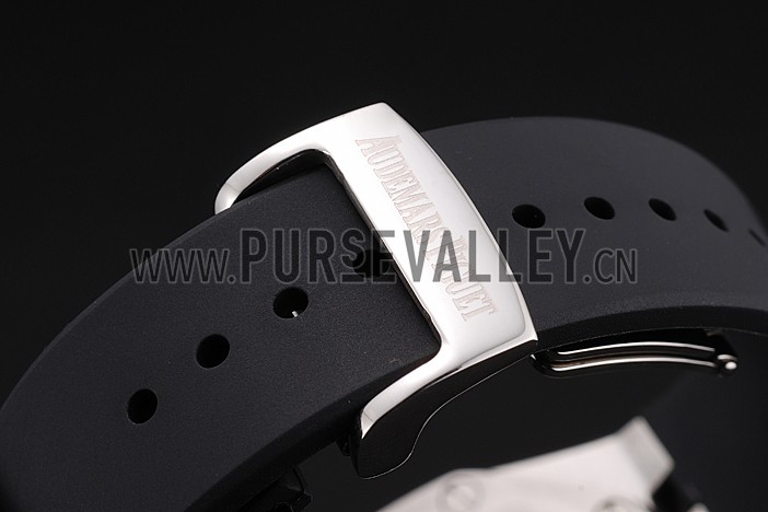 Swiss Audemars Piguet Royal Oak Chronograph White Dial Stainless Steel Case Black Rubber Strap 622865