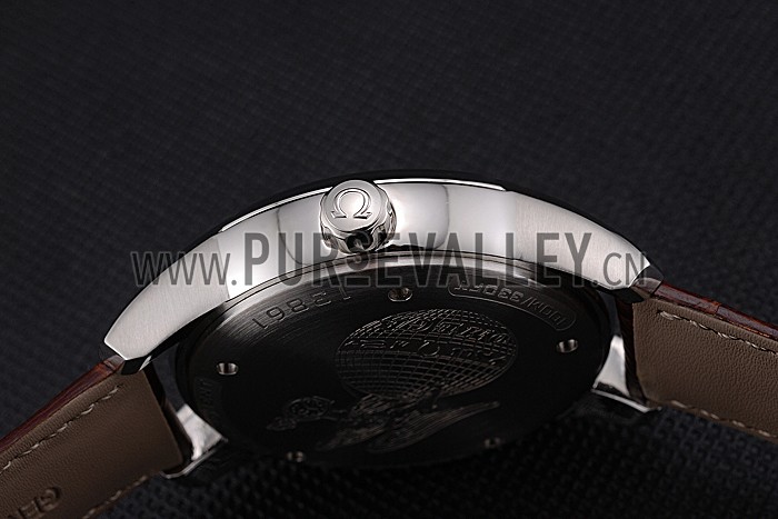Omega DeVille Black Dial Stainless Steel Case Black Leather Strap 622829