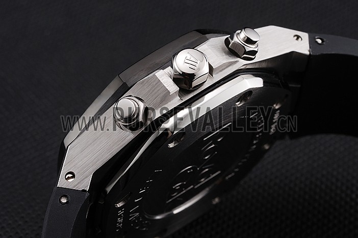Swiss Audemars Piguet Royal Oak Chronograph Grey Dial Stainless Steel Case Black Rubber Strap 622866