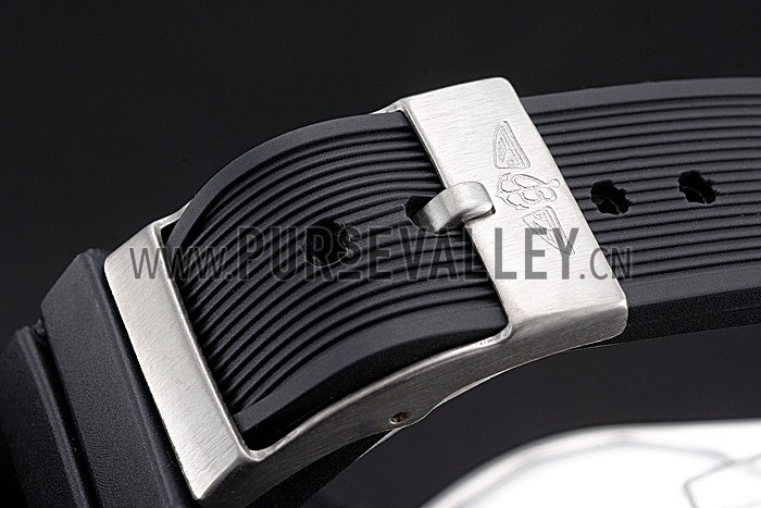 Breitling Chronomat White Dial Rose Gold Bezel And Subdials Stainless Steel Case Black Rubber Strap