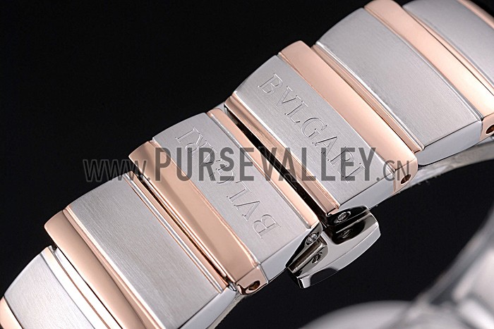 Bvlgari Lvcea White Dial Diamond Hour Markings Stainless Steel Case Two Tone Bracelet