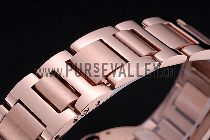 Swiss Cartier Ballon Bleu de Cartier Pink Diamond Dial Gold Bracelet 622556
