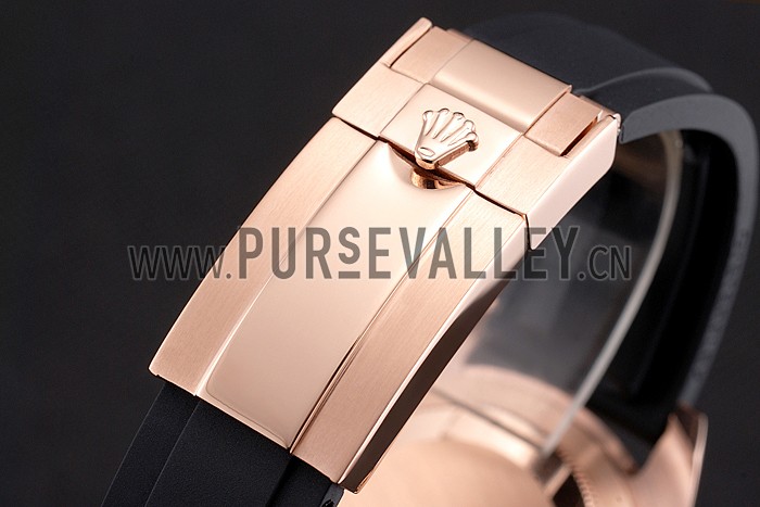 Rolex Yacht Master Black Dial And Bezel Everose Dial Oysterflex Bracelet