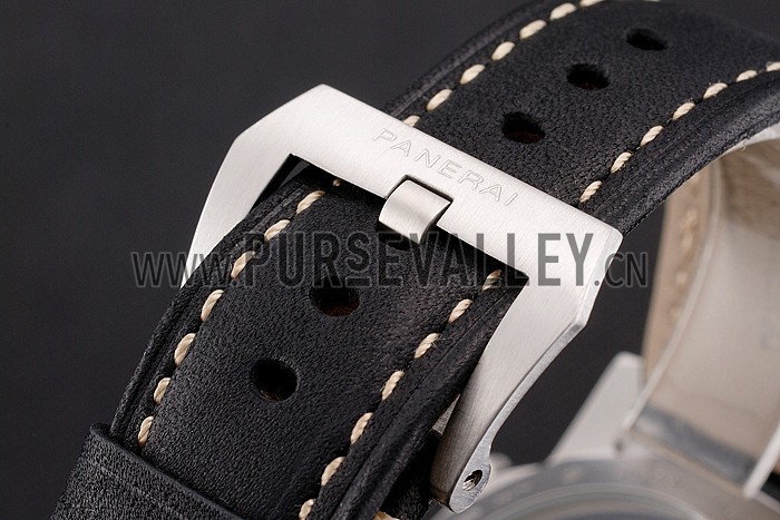 Panerai Luminor 1950 3 Days Chrono Flyback Black Dial Stainless Steel Case Black Leather Strap