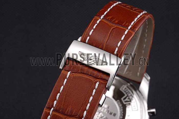 Breitling Navitimer Brown Leather Strap White Dial