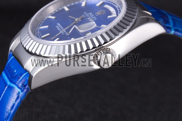 Rolex Day-Date Oyster Collection Blue Leather Band 621490