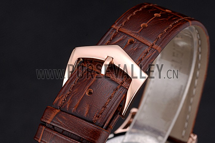 Patek Philippe Calatrava Rose Dial Rose Gold Case Brown Leather Strap 622836