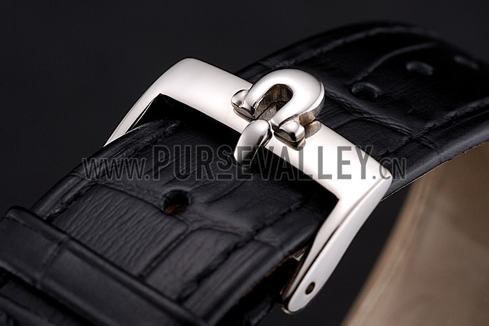 Omega De Ville Prestige Small Seconds Silver Dial Stainless Steel Case Black Leather Strap