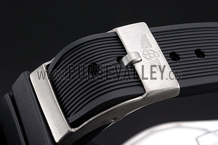 Breitling Chronomat Black Dial Rose Gold Bezel And Subdials Stainless Steel Case Black Rubber Strap