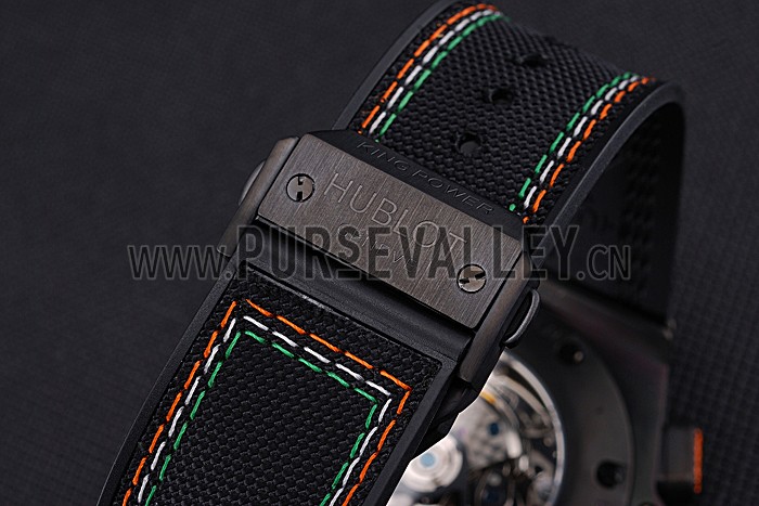 Swiss Hublot Big Bang Limited Edition Formula 1 Black And Orange Dial Black Case Black Fabric Strap 622884