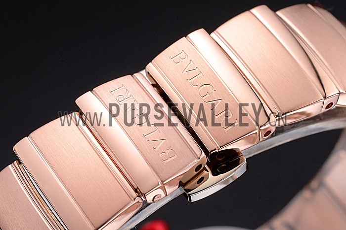 Bvlgari Lvcea White Dial Diamond Hour Markings Rose Gold Case And Bracelet