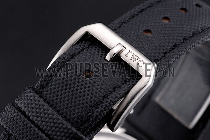 IWC Pilot Tourbillon Black Dial Stainless Steel Case Black Textile Strap