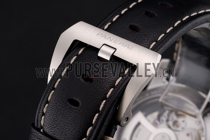 Swiss Panerai Luminor Marina 1950 3 Days Brown Dial Stainless Steel Case Black Leather Strap