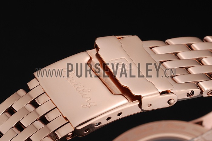 Swiss Breitling Navitimer Black Dial Rose Gold Case And Bracelet