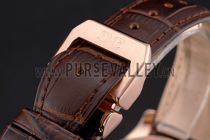 Glashutte Original Black Dial Rose Gold Case Brown Leather Strap