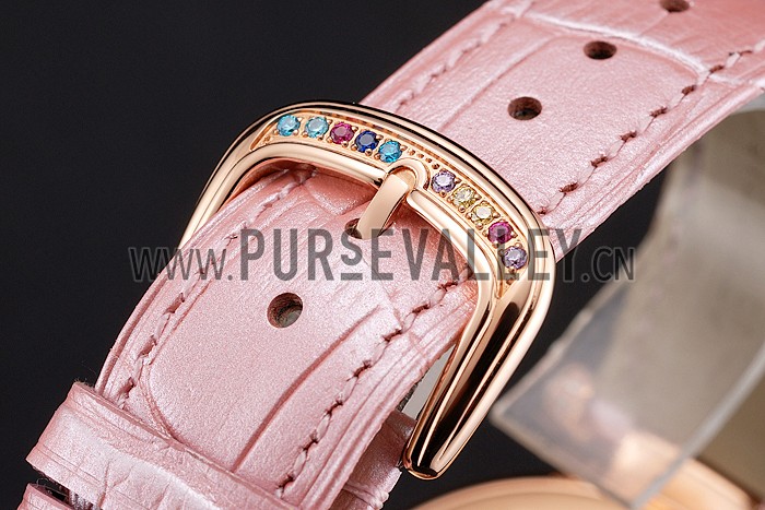 Franck Muller Double Mistery 4 Saisons White Dial Rose Gold Case Light Pink Leather Strap