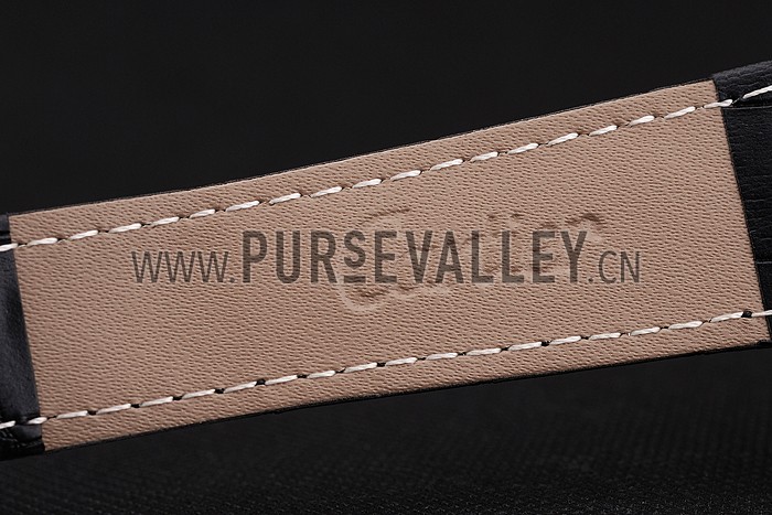 Cartier Calibre De Cartier Small Seconds White Dial Stainless Steel Case Black Leather Strap