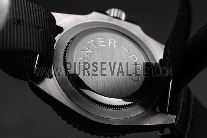 Rolex Swiss Submariner Pro-Hunter Black Fabric Strap Black Dial