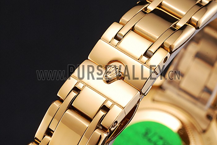 Rolex Datejust Diamond Dial Pink Jewels Bezel Gold Case And Bracelet 622835