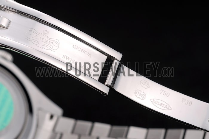 Rolex Swiss DayDate Stainless Steel Ribbed Bezel Silver Dial 41995