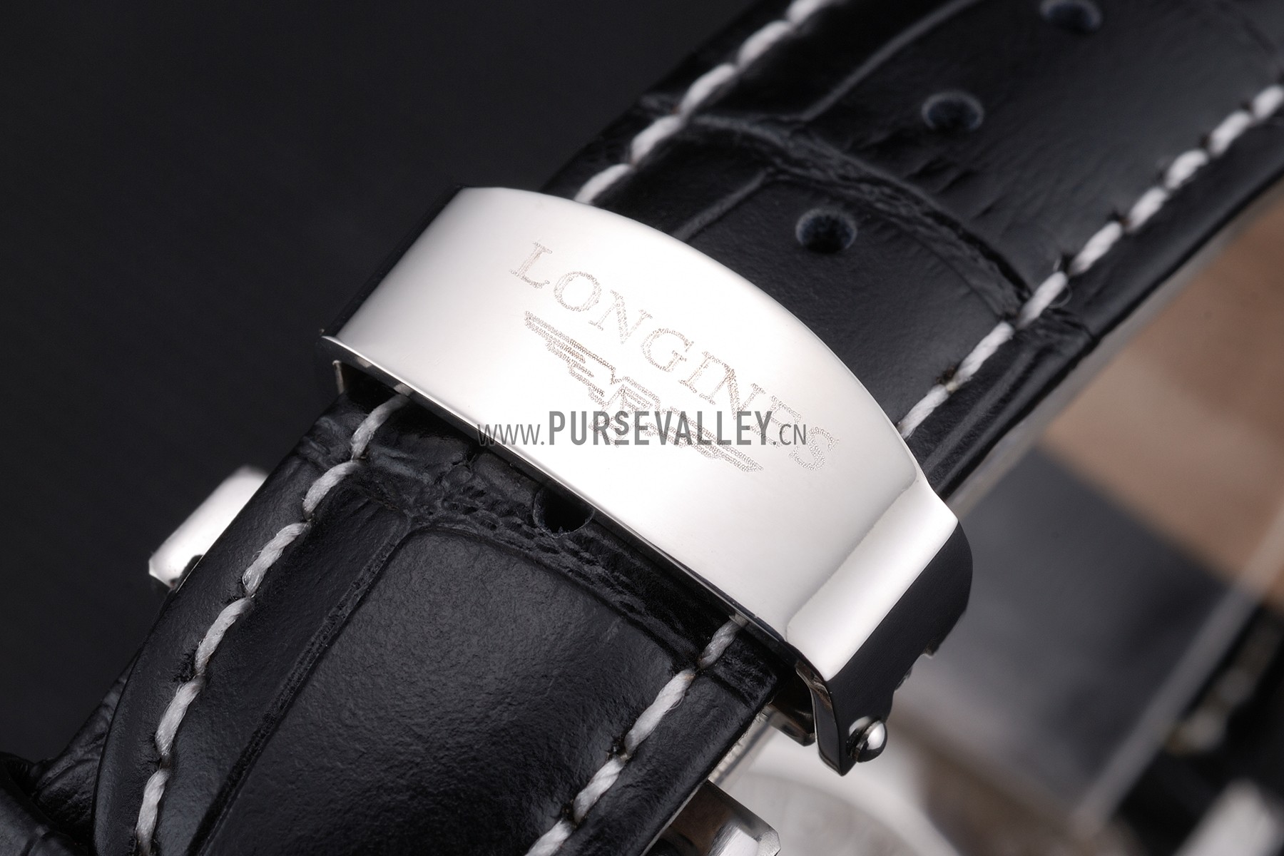 Longines Master Collection Black Leather Strap Black Dial 80224