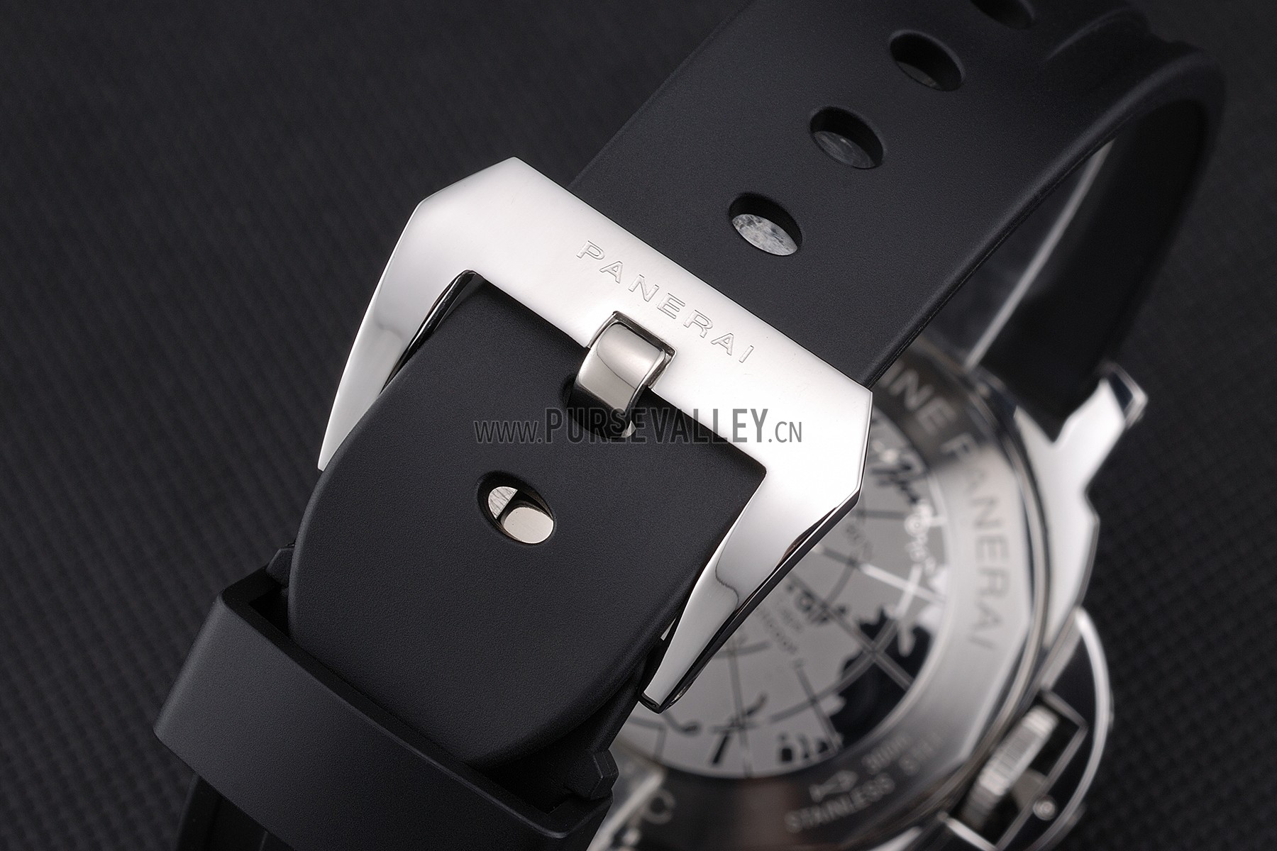 Panerai Luminor Brushed Stainless Steel Case Black Dial Black Rubber Strap 98165