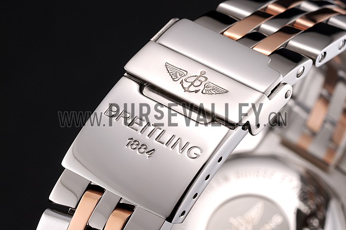 Breitling Chronomat 44 Black Dial with White Subdials 2 Tone Stainless Steel Bracelet 622509