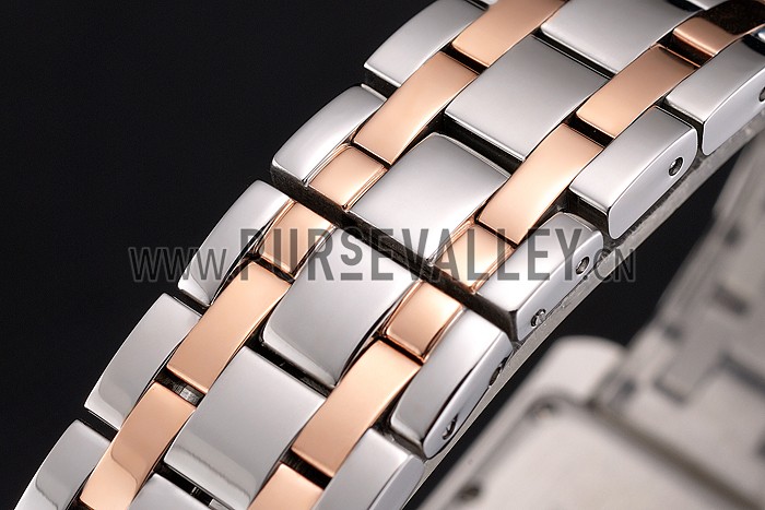 Cartier Tank Americaine 21mm White Dial Stainless Steel Case Two Tone Bracelet