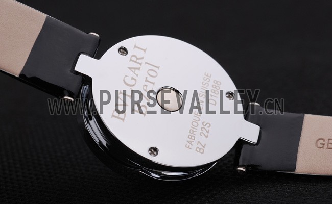 Bvlgari B.ZERO1 25mm Black Dial Stainless Steel Case Black Bezel Black Leather Bracelet