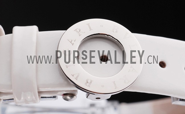Bvlgari B.ZERO1 25mm White Dial Stainless Steel Case And Bezel White Leather Bracelet