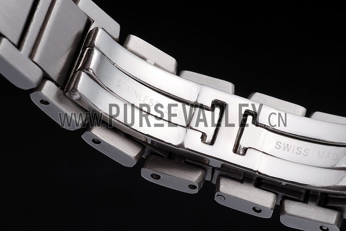 Cartier Tank Anglaise 20mm White Dial Diamonds Steel Case Stainless Steel Bracelet