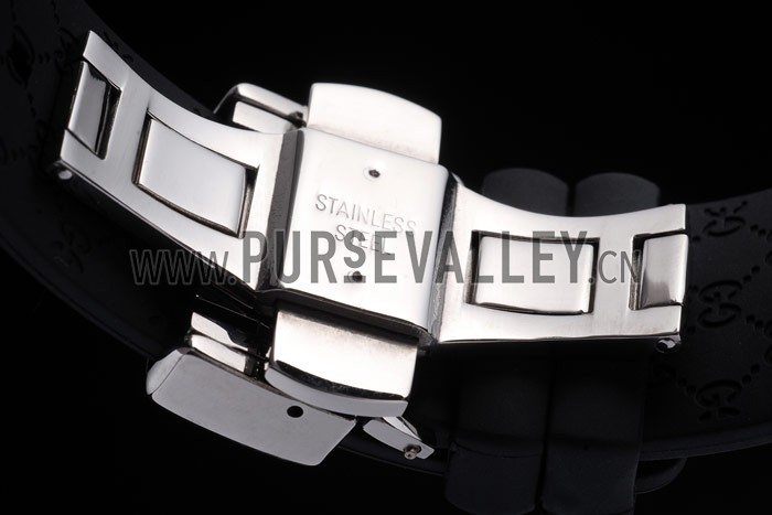 Gucci Black Rubber Band Black Round Dial 2165-297