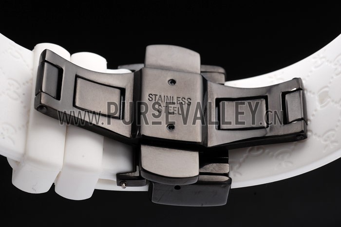 Gucci White Rubber Band White Round Dial 2165-301