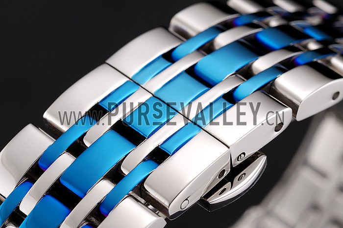 Vacheron Constantin Tourbillon White Dial Blue Numerals Stainless Steel Case Two Tone Steel Blue Bracelet