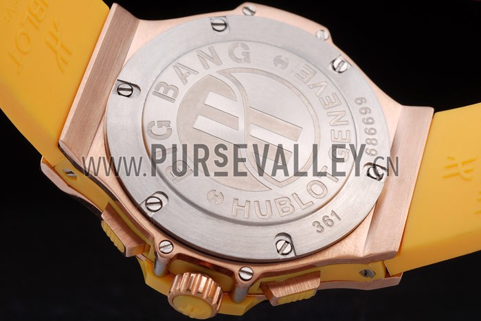 Hublot Big Bang Yellow Strap White Dial Watch 98068