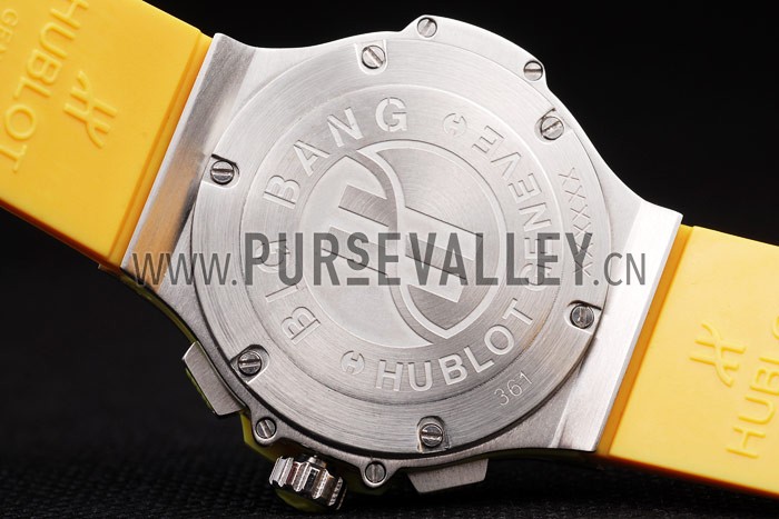 Hublot Big Bang Yellow Strap White Dial Watch 98071