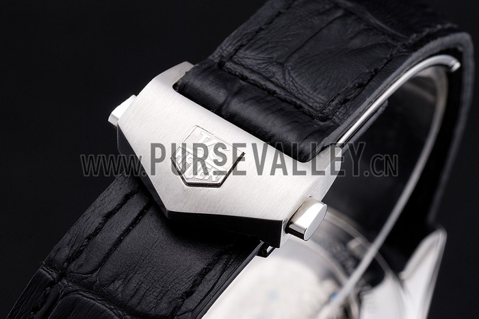 Tag Heuer Carerra Calibre 6 Black Dial Rose Gold Black Leather Band 622163