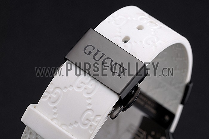 Gucci White Rubber Band White Round Dial 2165-310