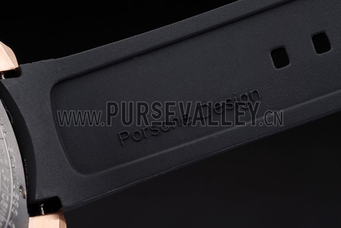 Porsche Regulator Power Reserve Rose Gold Case Yellow Dial