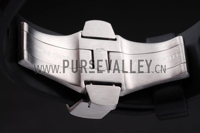 Panerai Luminor Brushed Stainless Steel Case Black Dial Black Rubber Strap 98163