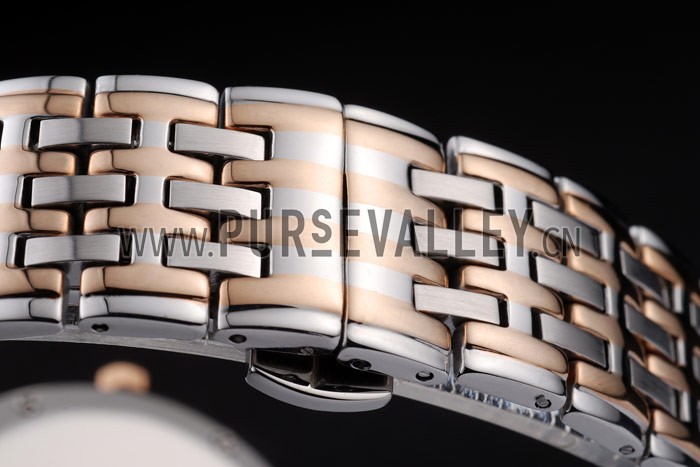 Piaget Traditional Rose Gold Case Double Studded Minute Markers Silver Dial