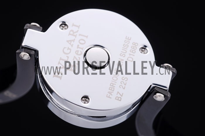 Bvlgari B.ZERO1 24mm White Dial Stainless Steel Case With Diamonds Black Steel Bracelet