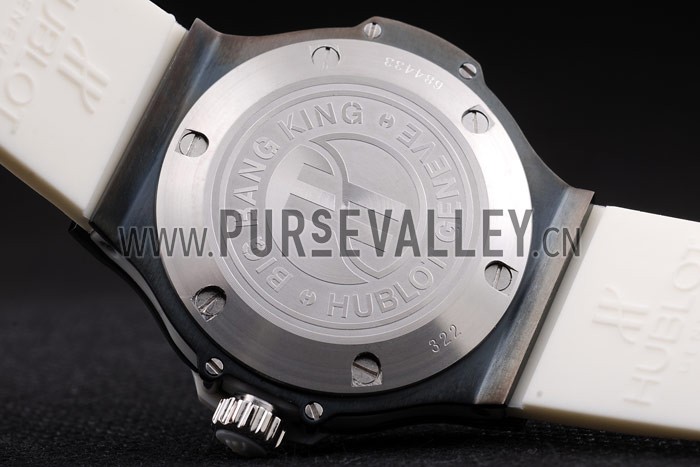 Hublot Big Bang Black Bezel Black Dial White Rubber Strap