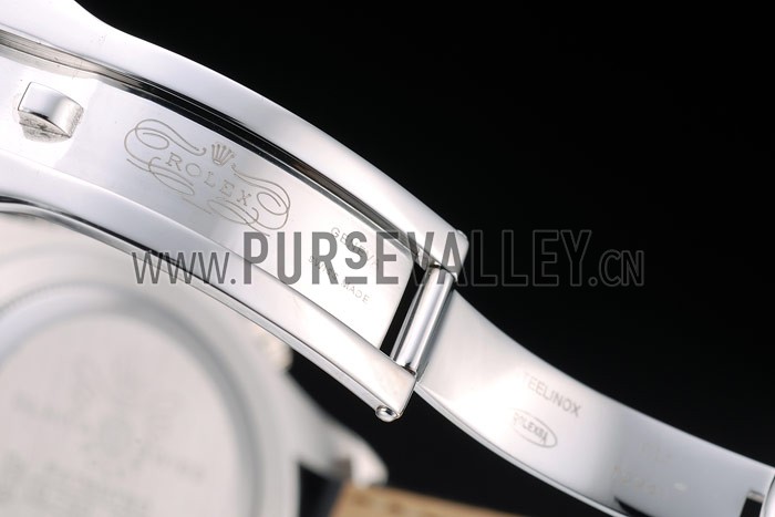 Rolex Daytona Stainless Steel Case Blue Dial Black Leather Strap