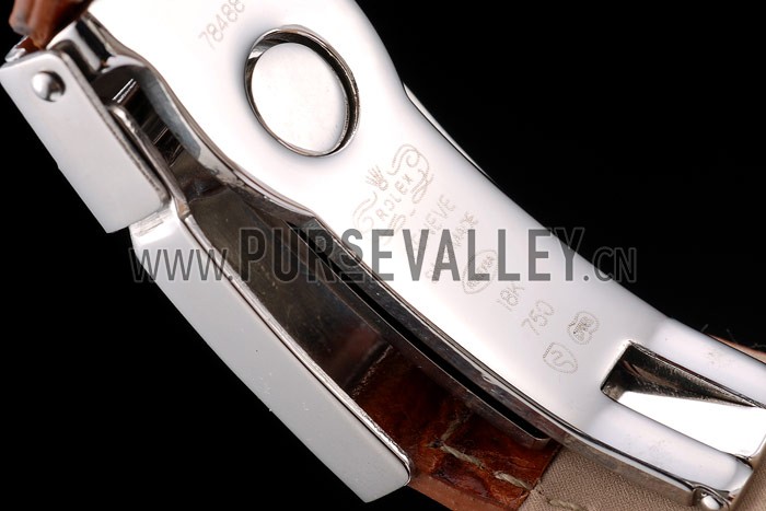 Rolex Daytona Lady Stainless Steel Case White Dial Brown Leather Strap Tachymeter