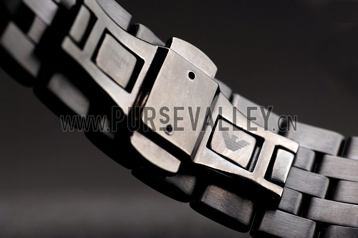 Emporio Armani Sportivo Black Ion Plated Bezel Black Dial Chronograph